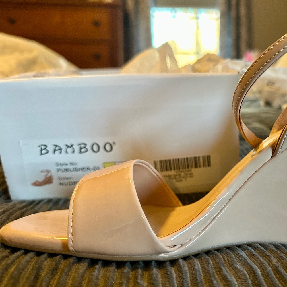 Journee Collection ankle strap wedge heels